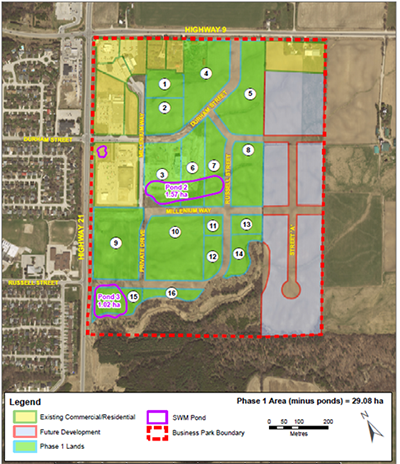 Key Map of Highway 9/21 Business Park Lands