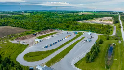 An aerial view of the Kincardine Waste Management Centre.