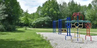 Playground equipment in Helliwell Park.