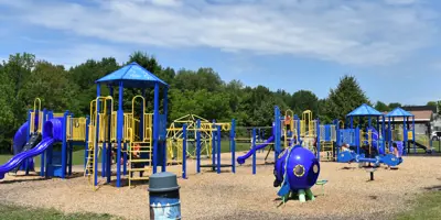 The playground in equipment in Lions Park, Kincardine.